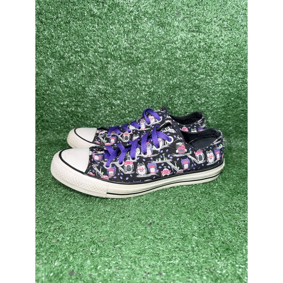 Converse Chuck Taylor All Star Black Purple Cartoon Owl AOP Shoe Sneaker Women 9 - Picture 4 of 9